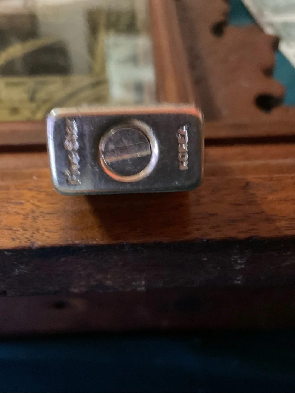 Textured Gold-Tone Rectangular Pocket Lighter